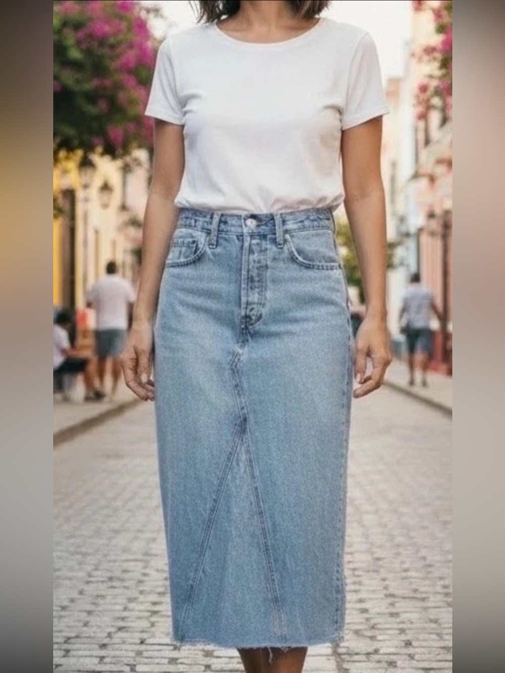 Levi's Icon Womens Size 24 Button Fly Light Wash Blue Jean Denim Long Skirt NWT